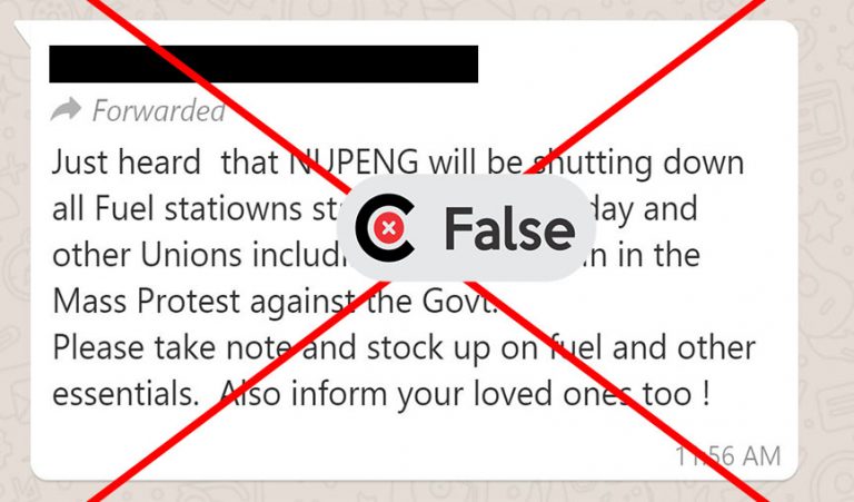 FALSE claim circulates online that NUPENG will shut down all fuel stations in Nigeria