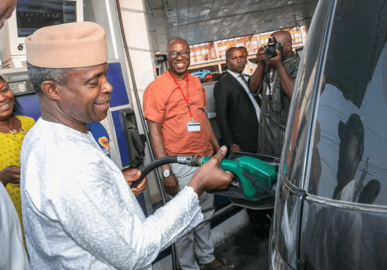 Viral image of Osinbajo dispensing fuel has been online since 2017