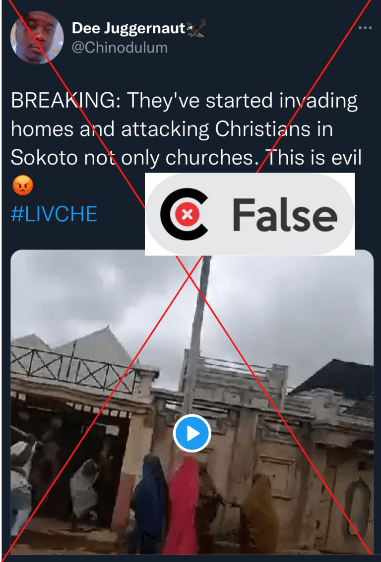 Video does NOT show Muslims attacking Christian homes in Sokoto