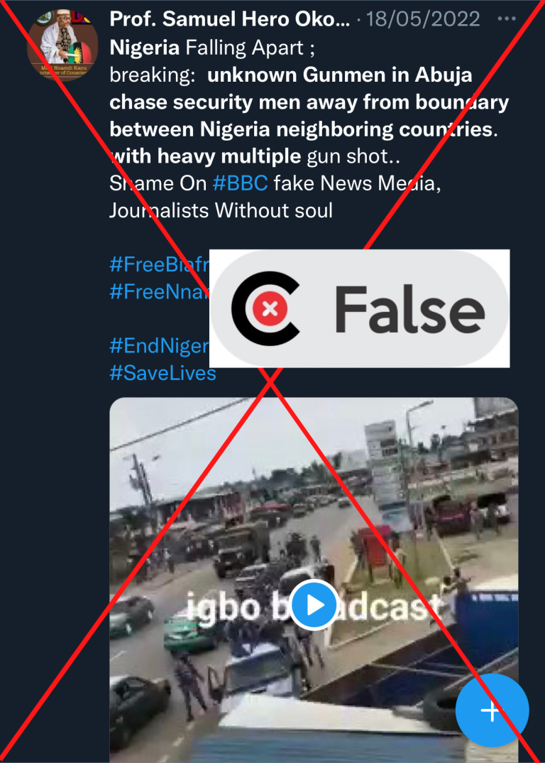 Video does NOT show unknown gunmen chasing policemen in Abuja