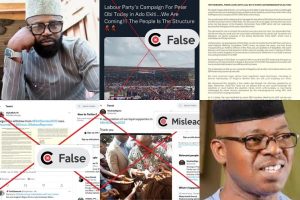 Multiple claims shared towards and during the Ekiti State governorship election. Photo Collage: The FactCheckHub.