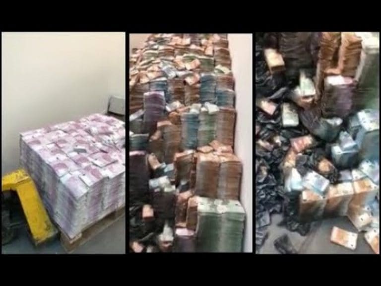 Unrelated video used to depict Nigerian Senator hiding stacks of money in house