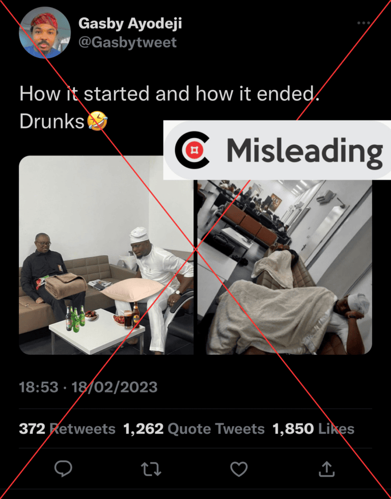 Photo does not show Peter Obi, Gbadebo Rhodes-Vivour drunk at Lagos airport