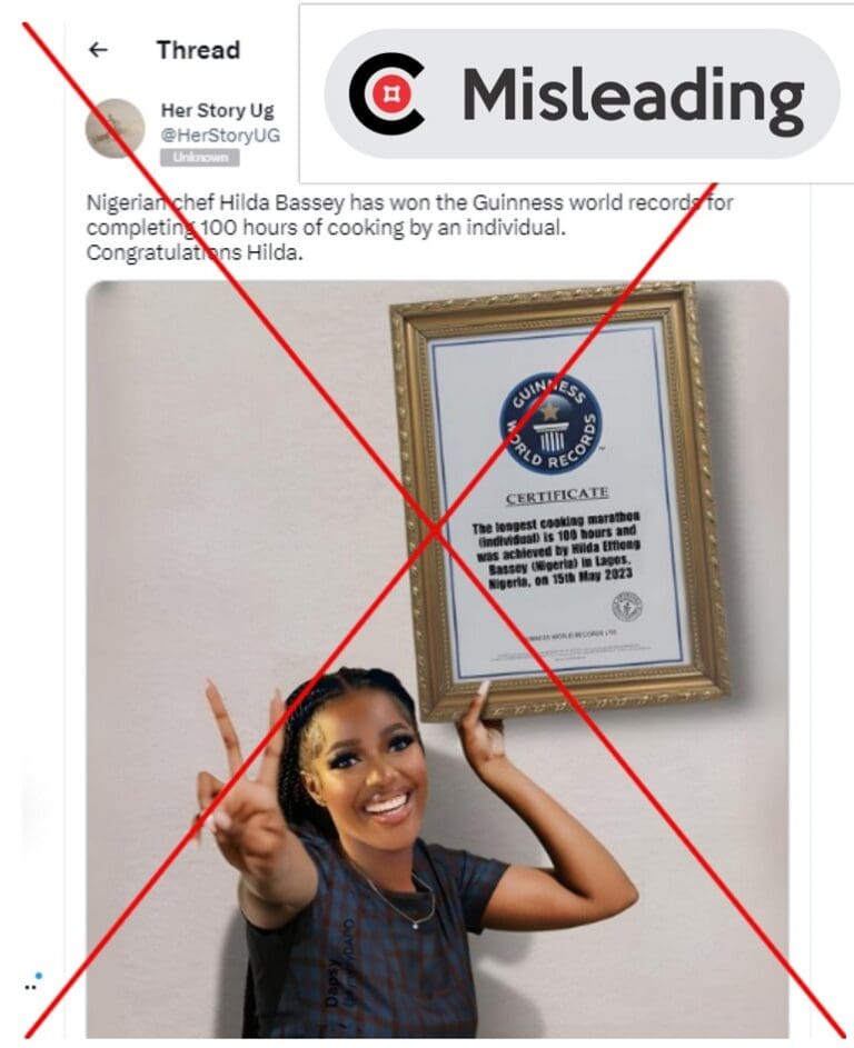 Doctored image of Hilda Baci holding Guinness World Record certificate circulates online after cook-a-thon
