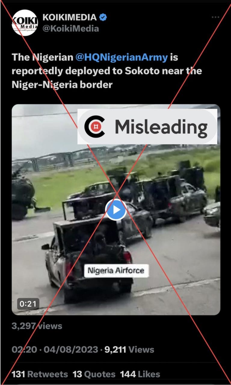 Niger coup : Video does not show Nigerian army ready to attack Niger Republic