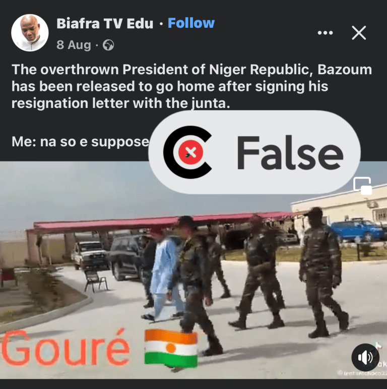 Video does not show Nigerien president released after agreeing to resign