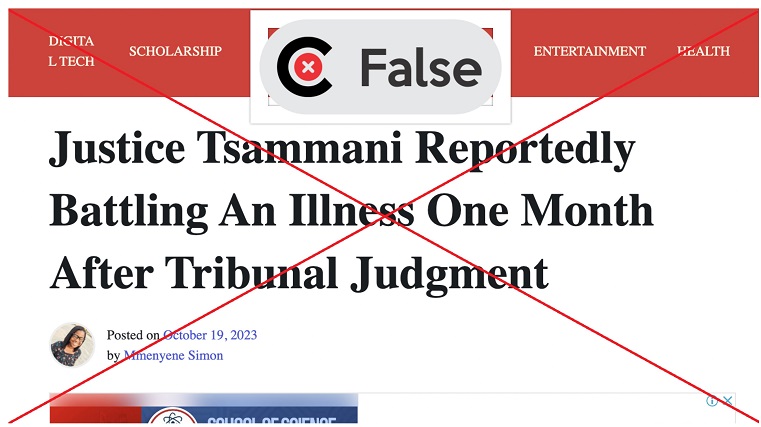 Screenshot from another news blog, showing the claim. INSERT: False verdict.