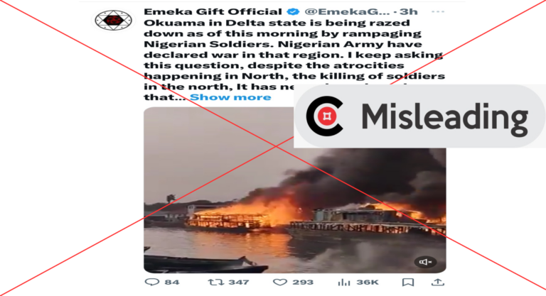 No! Video does not show Delta community razed by Nigerian Army