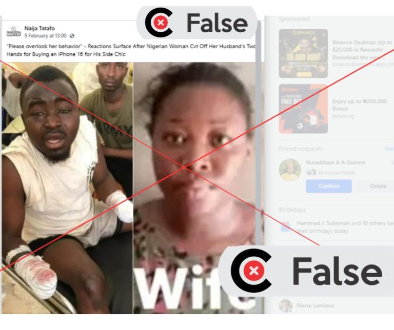 Screenshot of the Facebook post retrieved from the social media platform. INSERT: FALSE verdict.