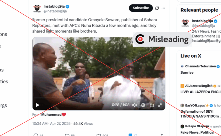 Viral video does not show recent meeting between Sowore and Ribadu