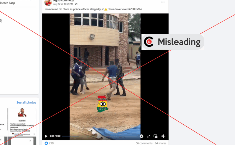Video of Ghana by-election shared to portray shooting in Edo State.