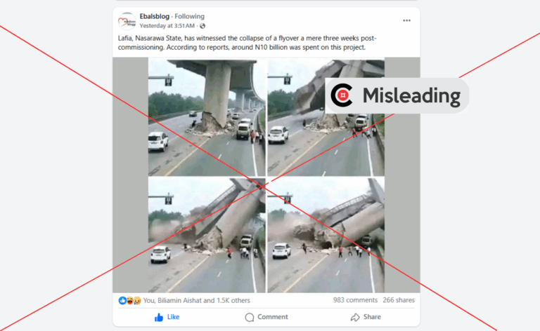 No, photo does not flyover collapse three weeks after commissioning in Nasarawa