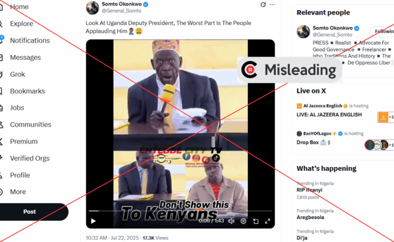 Video does NOT show Uganda deputy president struggling to speak