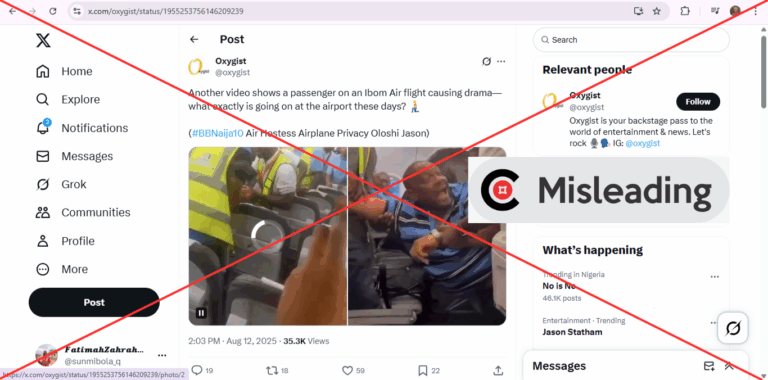 Screenshot of the claim; Insert Misleading verdict