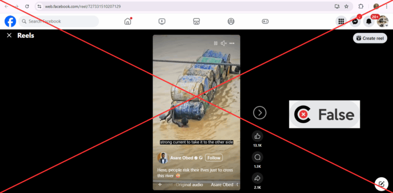 Screenshot of an appearance of the claim INSERT; False verdict