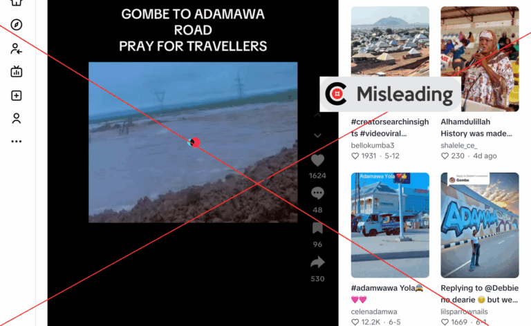 Old video of flood-damaged Gombe–Adamawa road recirculates as recent