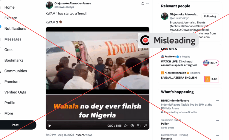 Old video of stranded Ibom Air passengers falsely tied to KWAM 1 case