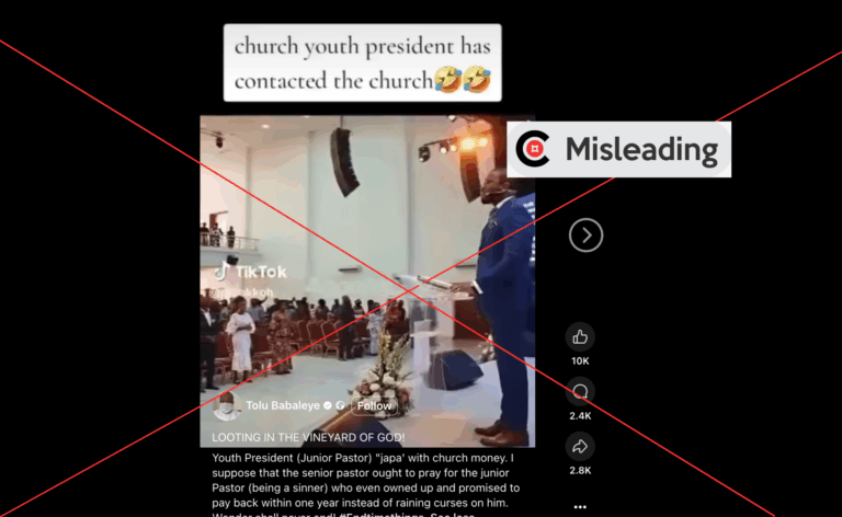 Video of pastor accusing member of absconding with church’s money is AI-generated