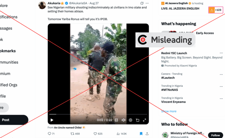 No, video does not show Nigerian soldiers recently attacking civilians in Imo