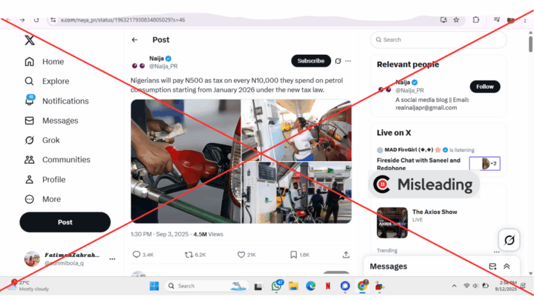 Screenshot of the claim; INSERT Misleading Verdict