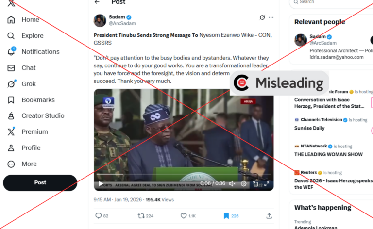 Video does not show Tinubu supporting Wike amid renewed political crisis in Rivers