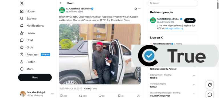 True! INEC appointed Wike’s cousin as new Akwa Ibom REC