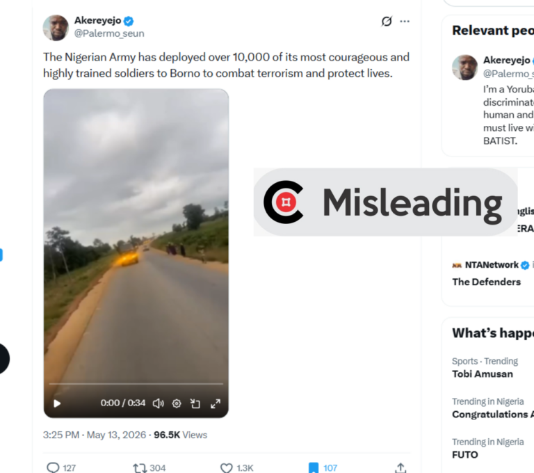 Video does not show Nigerian Army troops deployed to Borno in 2026
