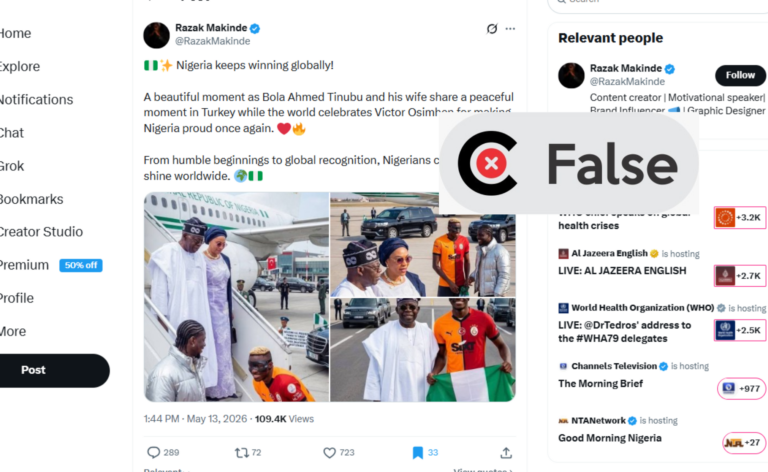 AI-Generated images falsely show Osimhen, VeryDarkMan welcoming Tinubu in Turkey