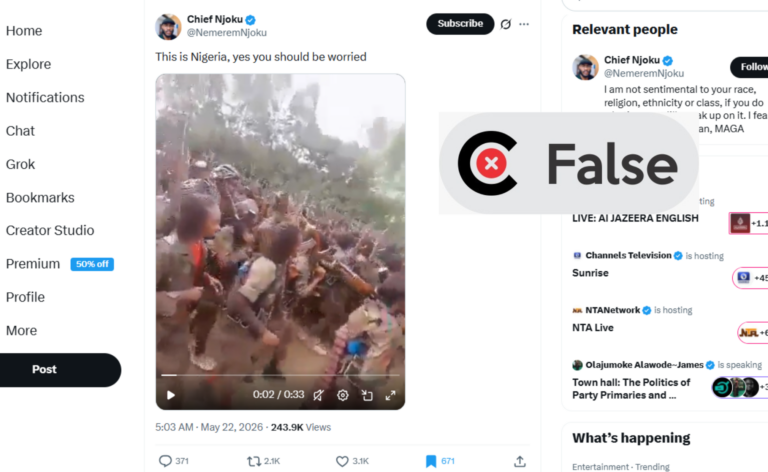 Video from Ethiopia falsely used to depict armed bandits in Nigeria