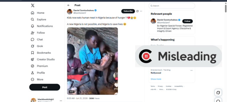 Video does not show Nigerian children eating human meat