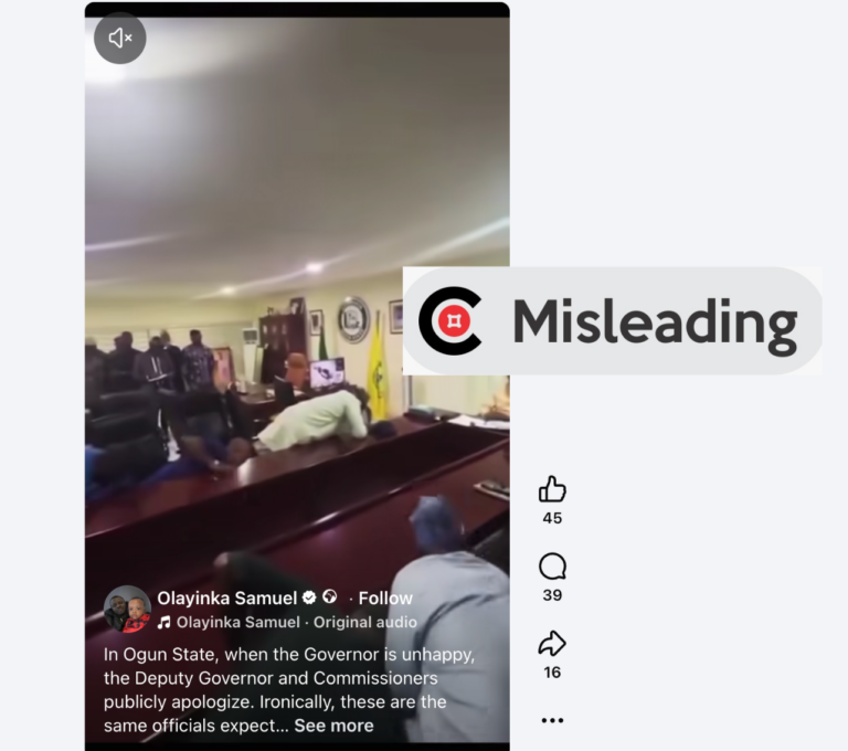 Viral video does not show Ogun deputy governor, commissioners prostrating for Dapo Abiodun