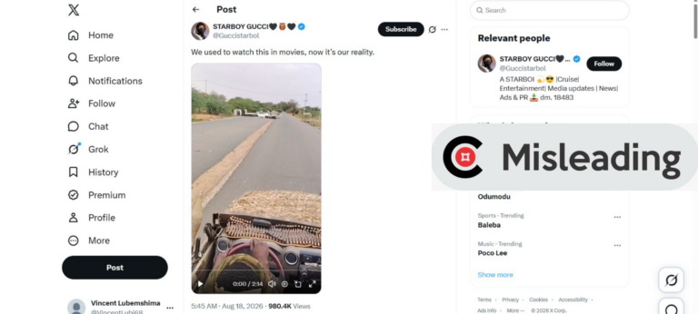 Video of Sudan war falsely presented as footage from Nigeria