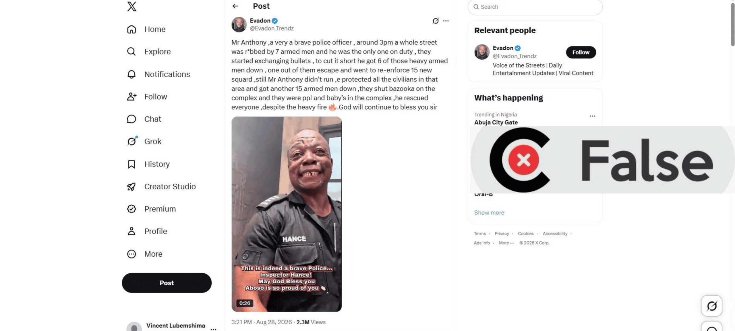 Ghanaian police officer’s fire rescue misrepresented as robbery feat