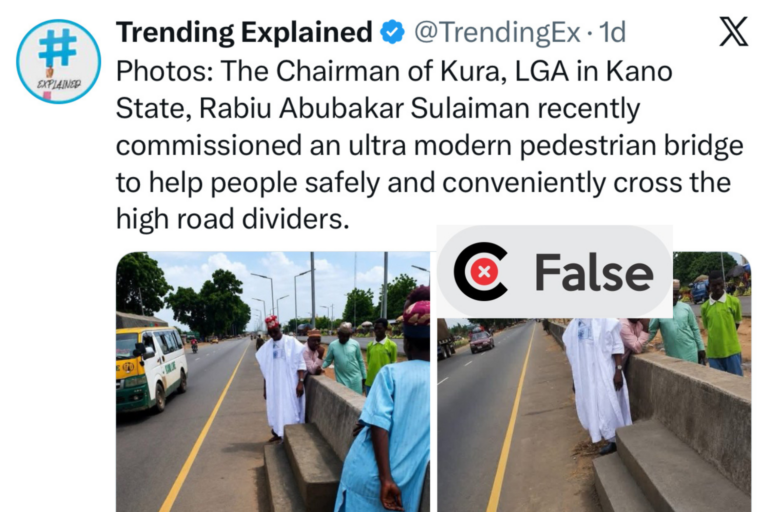 Kura LG chairman did not commission viral pedestrian stairway on Kano-Zaria highway