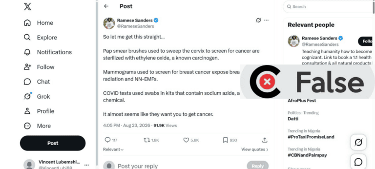 Social media post falsely claims routine medical screenings cause cancer