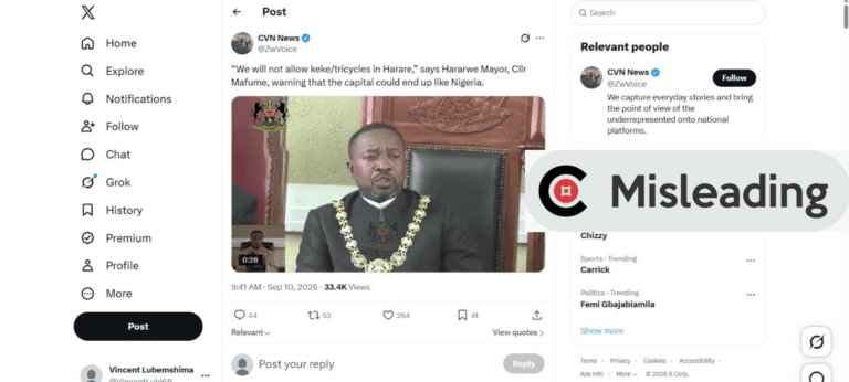 No, Harare mayor Mafume made no disparaging remarks about Nigeria