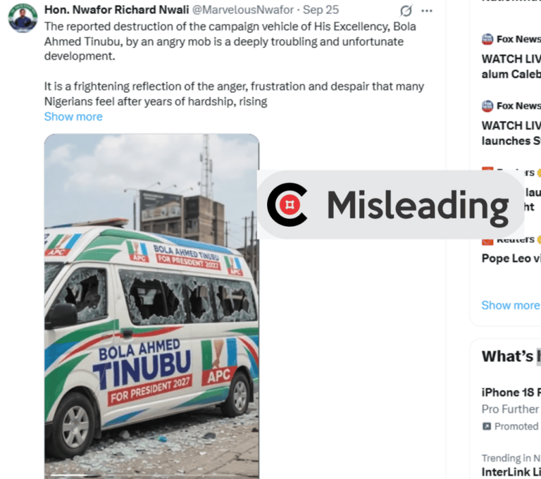 AI-generated video falsely shows alleged attack on Tinubu campaign vehicle