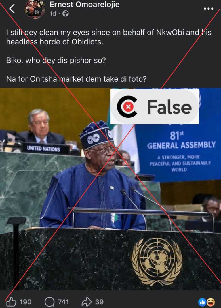 Altered photo falsely shows Tinubu attending 81st UN General Assembly