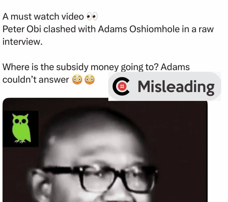 No, viral video does not show Peter Obi, Adams Oshiomhole in a ‘raw interview’
