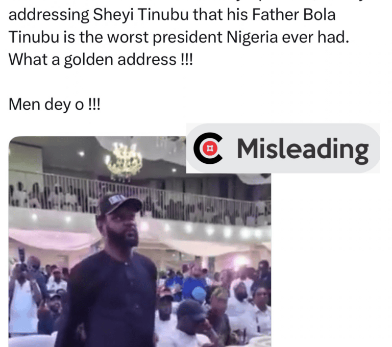 Old Eedris Abdulkareem audio paired with unrelated Seyi Tinubu footage